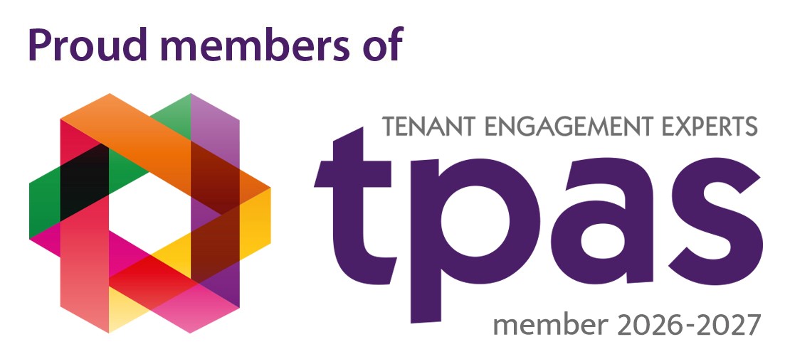 Logo: TPAS. Proud members of the tenant engagement experts. Member 2026-2027.